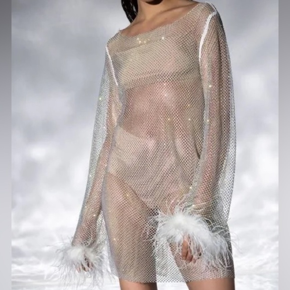💎 Akira Crystal Rhinestone Mesh Dress 💎